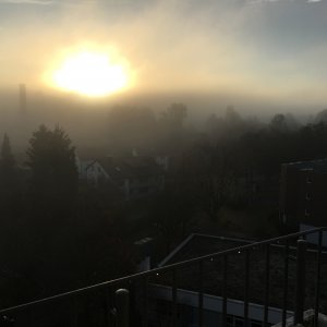 Sonnenaufgang über dem Nebel